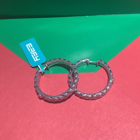 Sterling Silver & 18K Rose Gold Hoop Earrings, EFFY - Picture 3 of 11